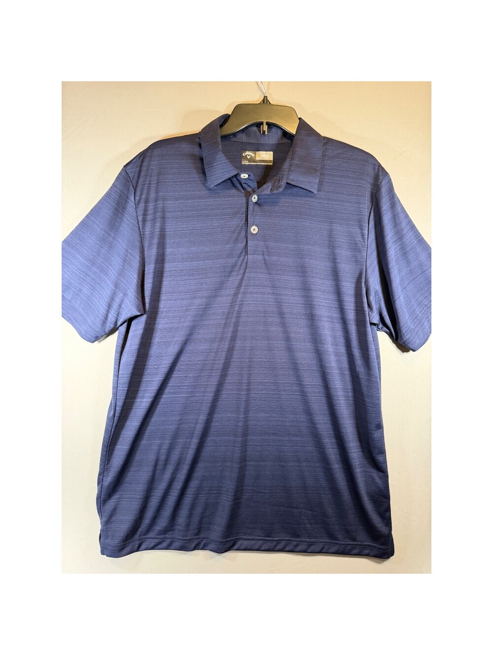 Callaway Mens Opti-Dri Golf Polo Shirt Navy Blue Heather Space Dye Size Large